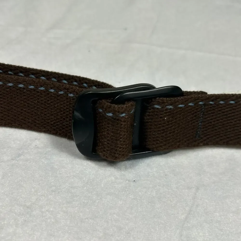 L.L. Bean Men’s Large OHAY7 Webbed Cloth Belt Brown Adjustable Metal Buckle